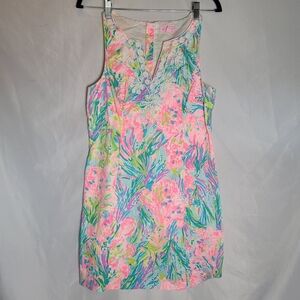 Lilly Pulitzer Gabby Shift Dress Fan Sea Pants Size 4